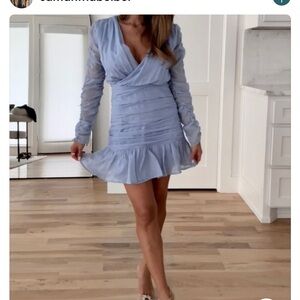 Abercrombie Light Blue Ruched Dress